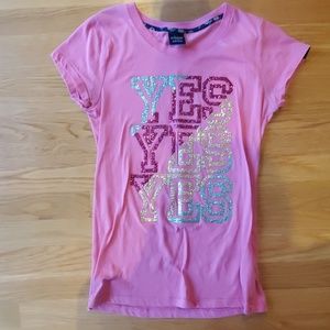 Pink YES YES YES sparkly top